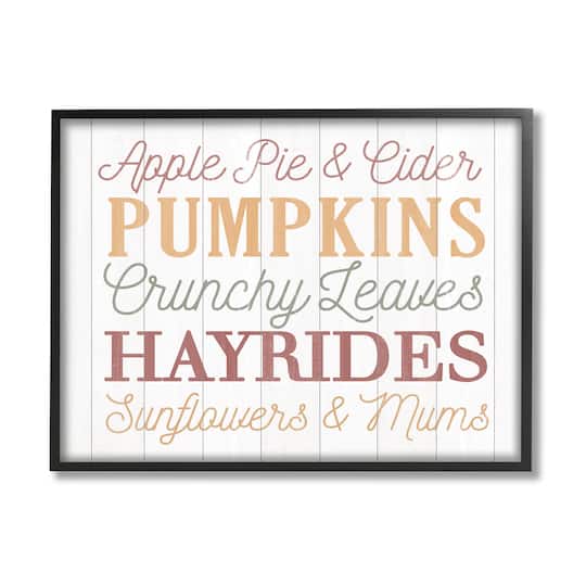 Stupell Industries Autumnal Fun Activities List Framed Giclee Art